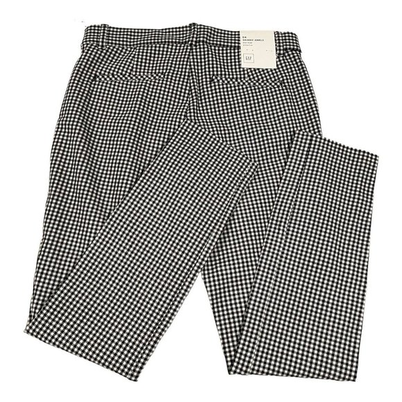 GAP Mid Rise gingham skinny ankle‎ pants size 04 NWT Retail $59.95 - Picture 2 of 15